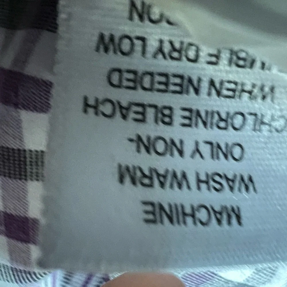 BANANA REPUBLIC PURPLE/LIGHT BLACK/WHITE CHECKED SHIRT